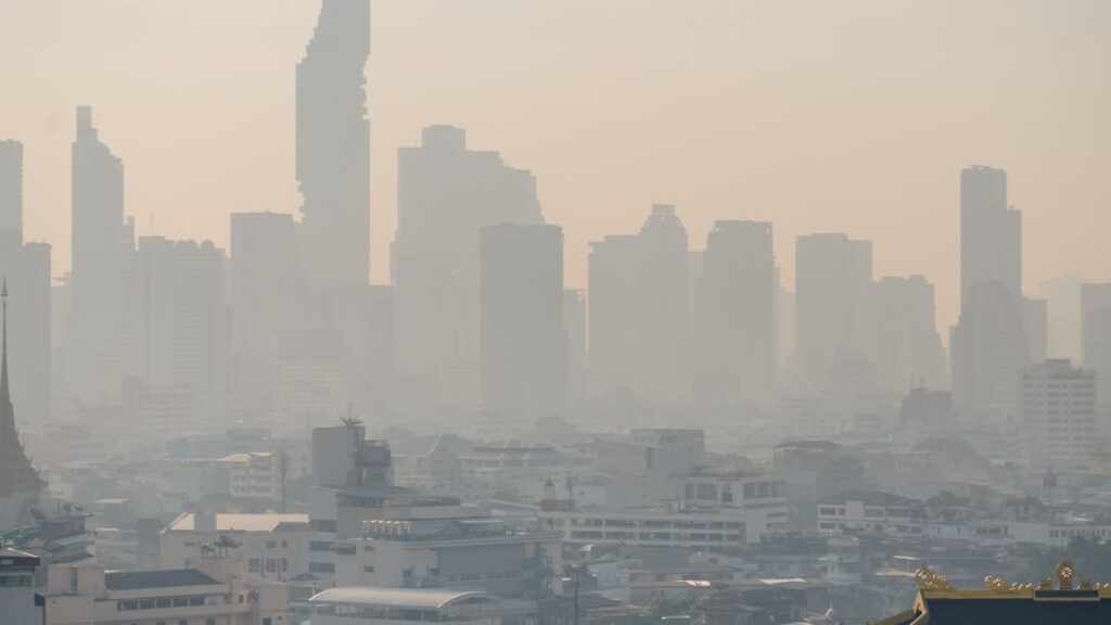 poluição em uma grande cidade