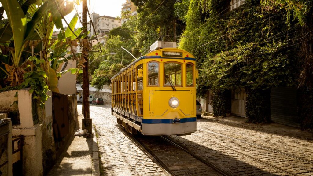 bondinho no bairro santa tereza