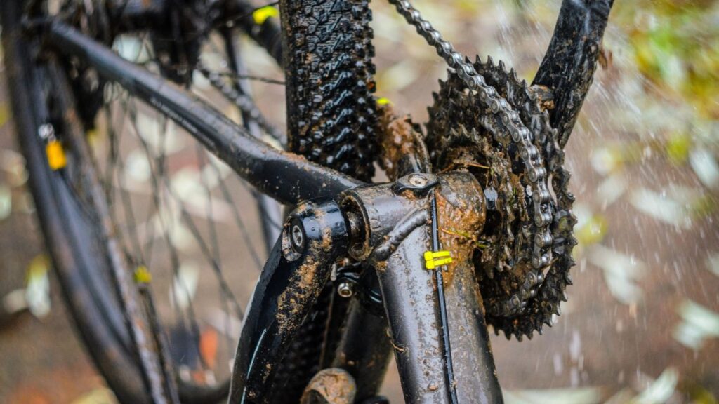 bicicleta sendo lavada