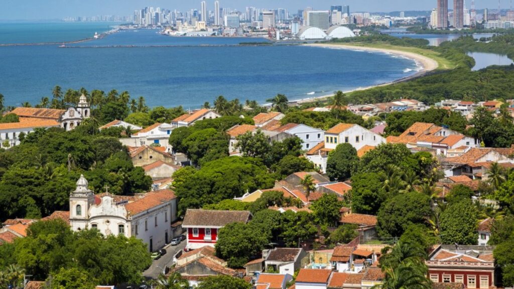 vista do alto de todo o centro histórico em olinda